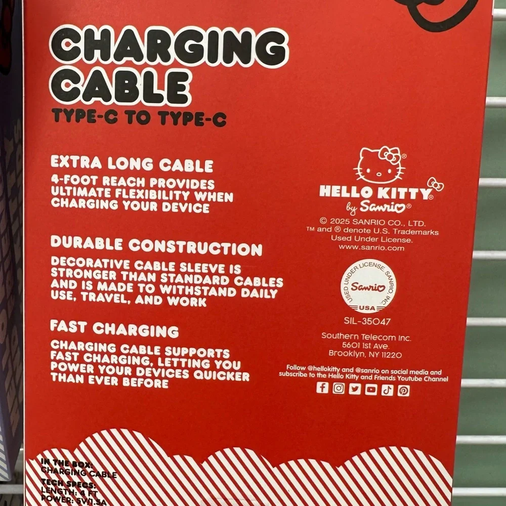 Hello Kitty Orange Charging Cable - Type C